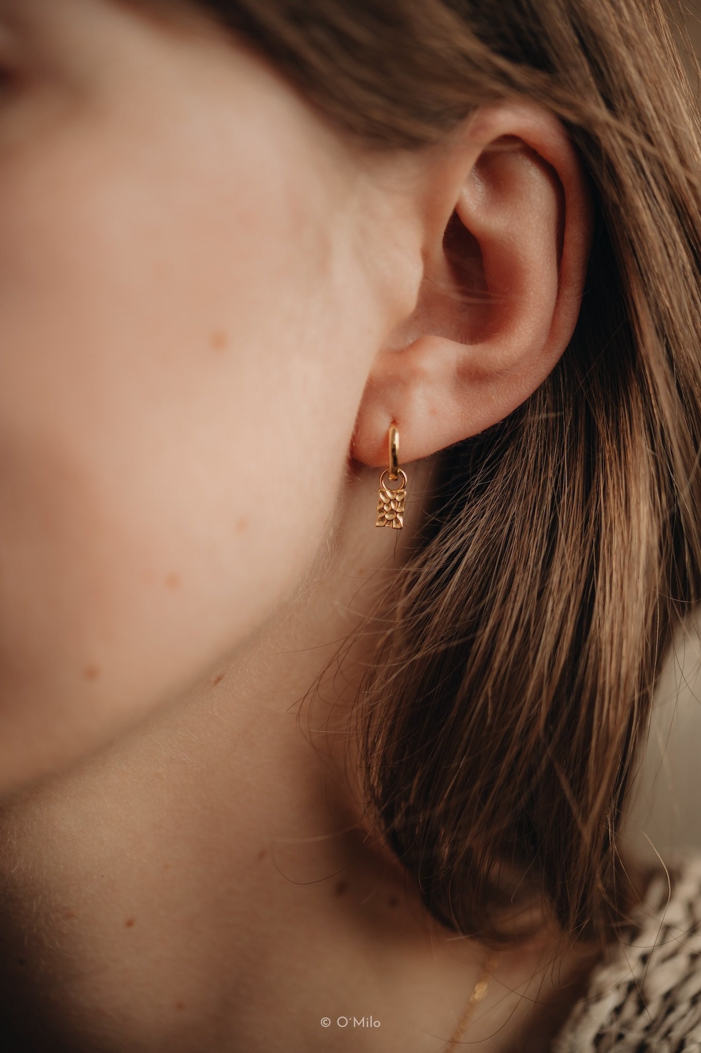 ◇MIDNIGHT MOMENT.◇ rectangle mini earring gold Designer fashion, Seoul-fully created | W Concept