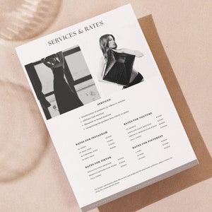 Media Kit & Tariefkaart Sjabloon 5 pagina's Instagram Influencer UGC Blogger CV Tariefblad Model Set Kaart Canva Social Media Kit Acteur Pitch