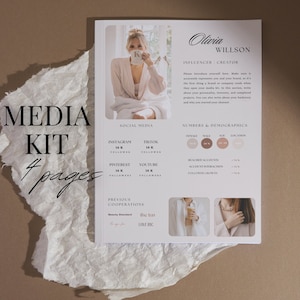 Influencer Media Kit Template Canva Rate Sheet Instagram Brand Kit Blogger Press Kit editable business template Tiktok content creator boho