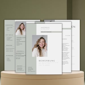 Plantilla de solicitud profesional Plantilla de CV en Word Carta de presentación creativa tabular alemana Hoja de presentación moderna Profesionales Canva