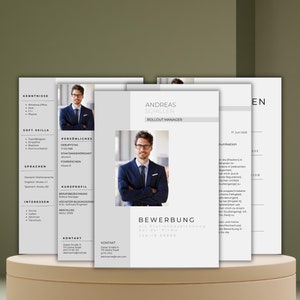 Plantilla de solicitud profesional Plantilla de CV en Word Carta de presentación creativa tabular alemana Hoja de presentación moderna Profesionales Canva