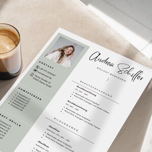 Plantilla de solicitud en alemán Word CV tabular carta de presentación creativa paquete portada moderna Profesionales Estudiante LinkedIn Canva