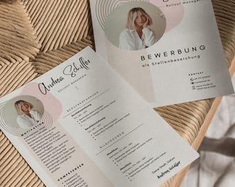 Plantilla de solicitud CV alemán tabular carta de presentación creativa hoja de portada moderna profesionales alumno estudiante diseño de muestra Canva