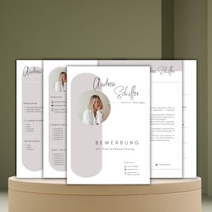 Plantilla de solicitud CV en alemán, carta de presentación creativa, hoja de portada moderna, diseño de muestra para profesionales, alumnos y estudiantes Canva