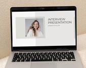 Job Interview Presentation Template PowerPoint Canva Modern Executive Resume Pitch Deck Digital Download Career Portfolio Slides about me