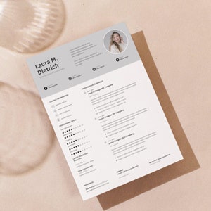 Plantilla de aplicación Word CV tabla creativa una página plantilla de currículum moderno profesionales imagen canva editable enfermera secretaria asistente