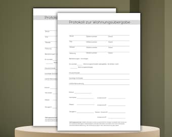 Modernes Wohnungsübergabe Protokoll PDF Vermieter Mieter To do Liste Auszug Einzug Kontrolle Wohnungskauf Vorlage Canva download Eigentümer