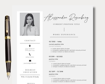 Modelli di applicazione moderni Modello di CV tabellare inglese foglio di copertina applicazione studente beige CV campione di lettera di presentazione Canva