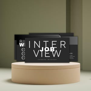 Job Interview Presentation PowerPoint Template Canva modern Executive AC beige Application template digital Business template pitch about me