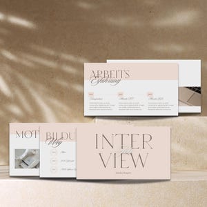 Modèle de présentation PowerPoint pour entretien d'embauche Canva moderne Executive AC beige Modèle d'application numérique Modèle d'entreprise pitch à propos de moi