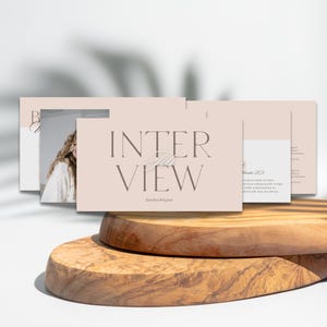 Sollicitatiegesprek Presentatie PowerPoint Template Canva modern Executive AC beige Sollicitatie template digitaal Business template pitch over mij