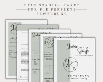 Application template German CV in table creative cover letter modern cover sheet professionals pupils student sample design Canva