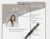 Bewerbungsvorlage deutsch Lebenslauf tabellarisch kreativ Anschreiben modern Deckblatt Professionals Schüler Student Muster Design Canva