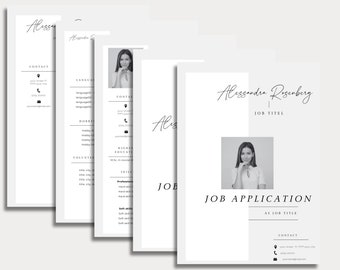 Modelli di applicazione moderni Modello di CV tabellare inglese foglio di copertina applicazione studente beige CV campione di lettera di presentazione Canva