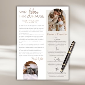 Plantilla de carta de comprador de vivienda Carta de oferta de comprador familia moderna boho beige Pareja Perro Plantilla de comprador de casa currículum de bienes raíces Canva editable diy
