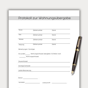 Modern apartment handover protocol PDF landlord tenant to do list move out move in inspection apartment purchase template Canva download owner