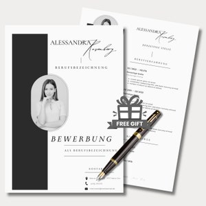 Plantillas de aplicación modernas Plantilla de CV tabular alemán Hoja de portada Solicitud Estudiante Beige Canva Muestra de carta de presentación