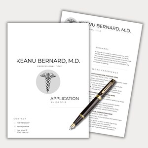 Plantilla de CV de médico CV médico de Canva Carta de presentación CV de farmacéutico CV de enfermera registrada CV de asistente médico Paquete de CV M.D. estudiante universitario