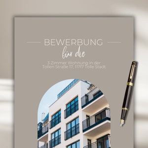 Modelo de canva para casal de apartamento moderno, perfil curto bege, carta de apresentação para família, modelo de aplicação profissional, compra de casa, crianças, animais de estimação