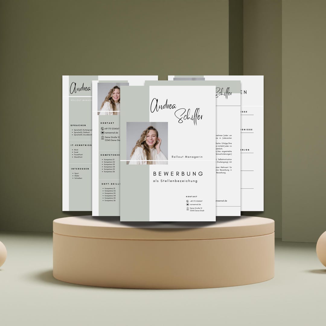 Application Template German CV Tabular Creative Cover Letter Modern ...