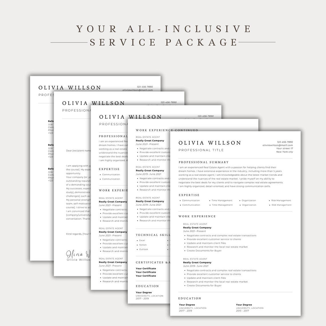 Clean Resume Template Canva ATS Friendly Modern CV Professional Job ...