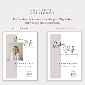 Ansökningsmall för tyskt CV, tabellformat, kreativt personligt brev, modernt försättsblad, yrkesverksamma, student, exempeldesign, Canva bild 3