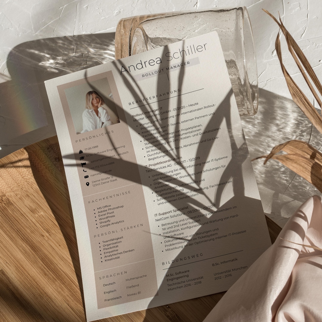 Canva Application Template Experienced Professionals CV Template Cover ...