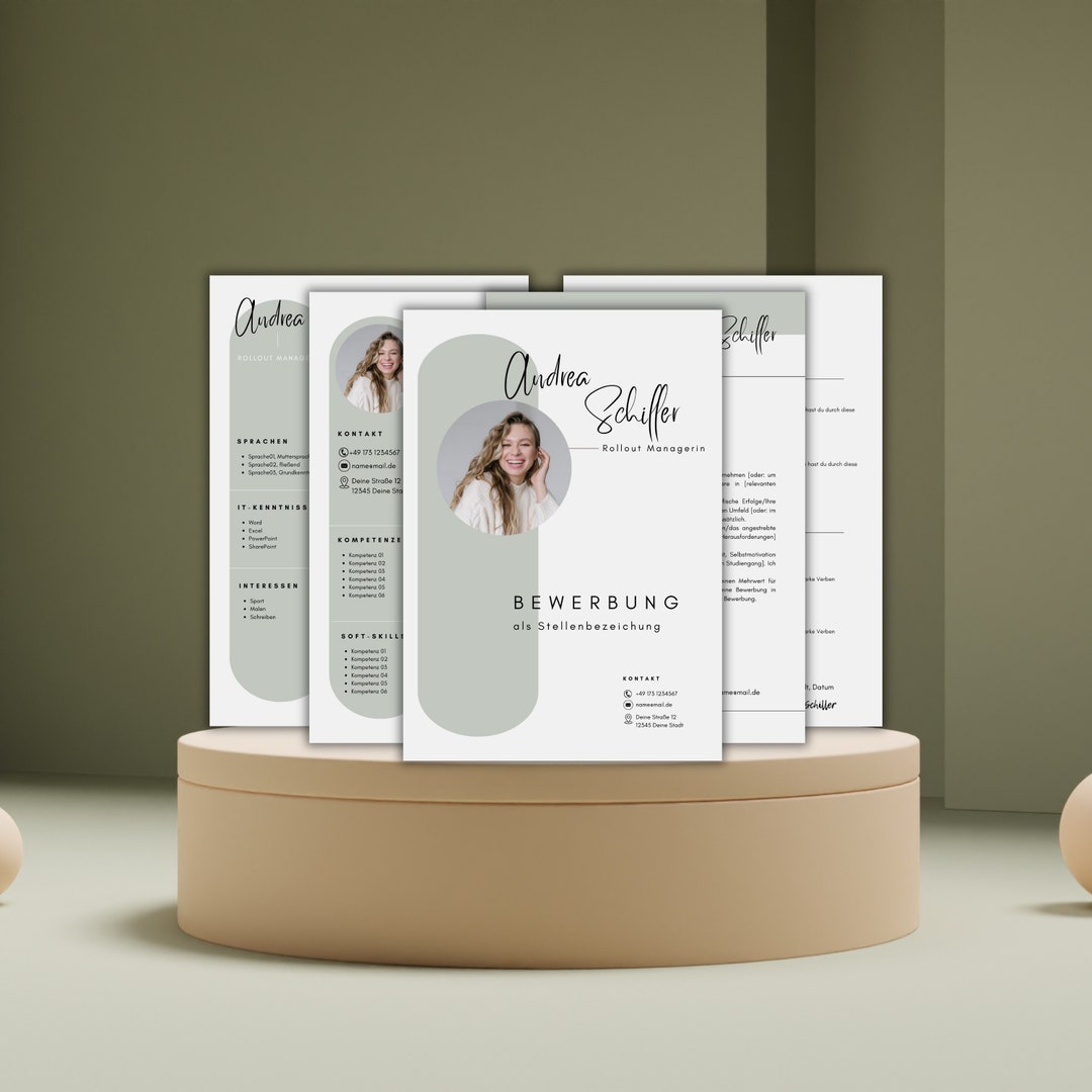 Application Template German CV Tabular Creative Cover Letter Modern ...