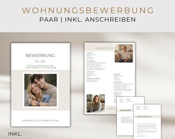 Apartment application for couples: Canva template, modern tenant self-disclosure form, cover letter, rental application for an apartment or property, application portfolio for renting.