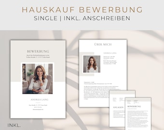 Modern real estate purchase application, single Canva template, apartment purchase short profile, cover letter, house purchase application template, direct download folder