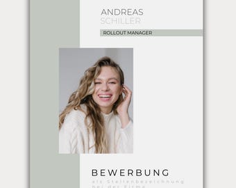 Professional application template Word CV template German tabular creative cover letter modern cover sheet Professionals Canva