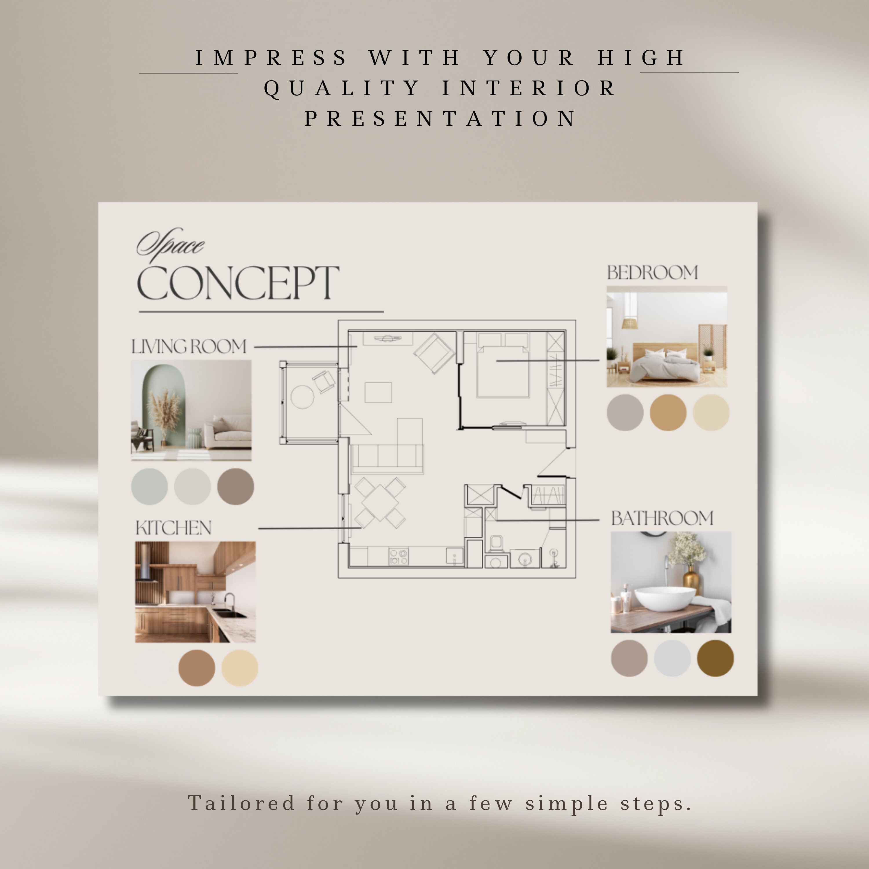 Interior Design Presentation Template Boho Beige Concept Mood Board ...