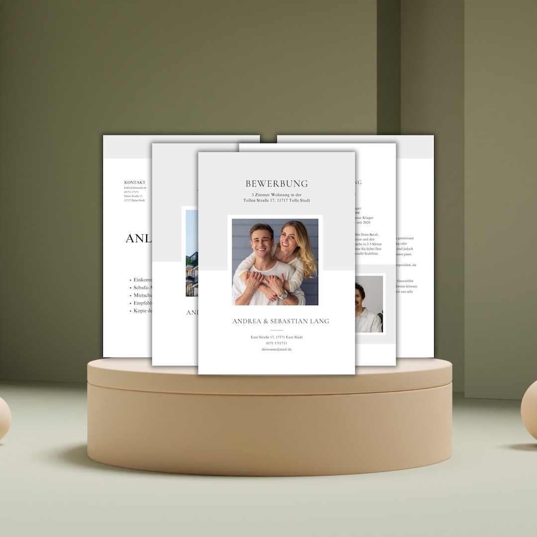 Modern Apartment Application Couple Canva Template Beige Short Profile ...