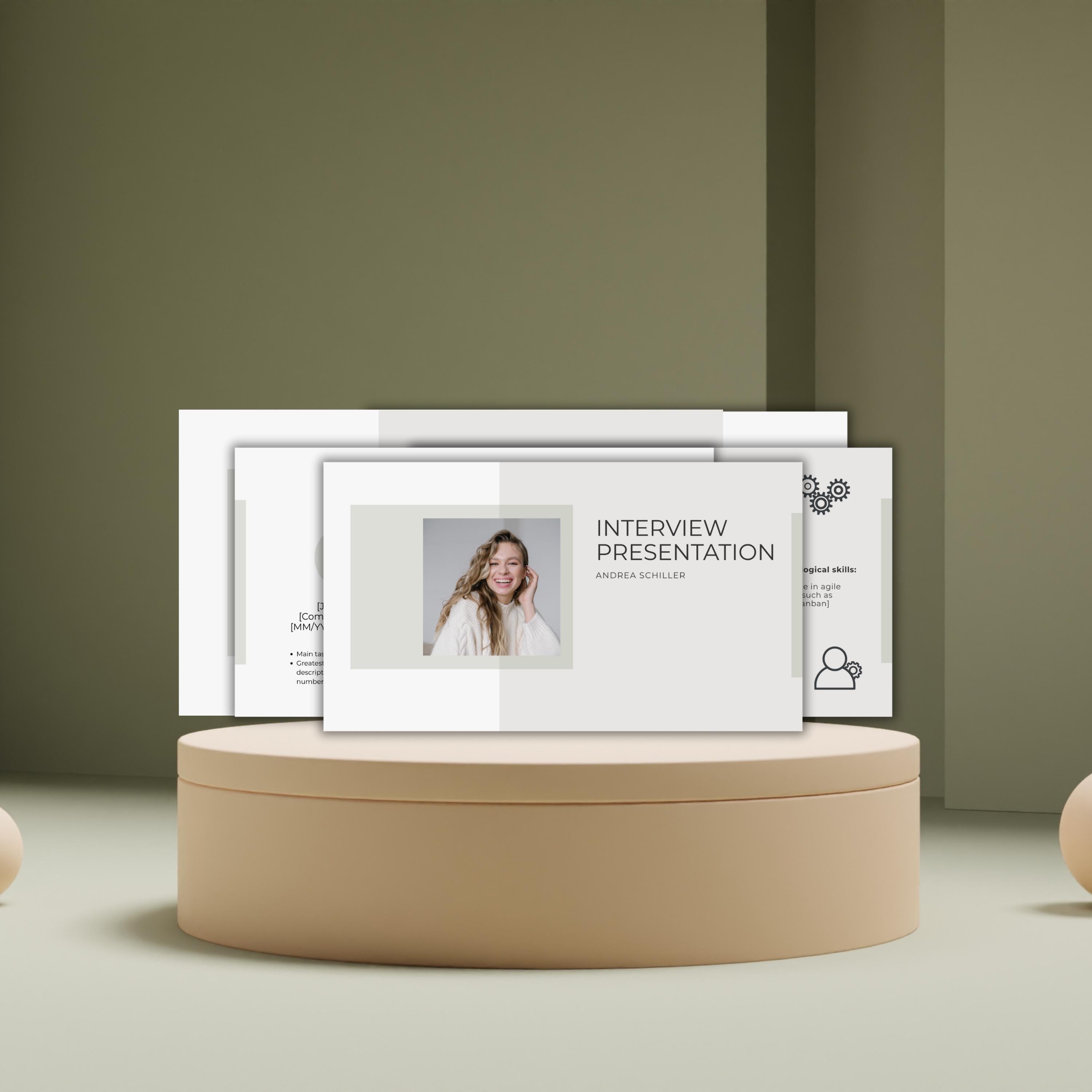 Job Interview Presentation Template Powerpoint Canva Modern Executive ...