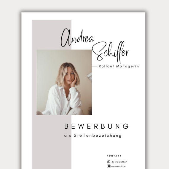 Bewerbungsvorlage deutsch Lebenslauf tabellarisch kreativ Anschreiben modern Deckblatt Professionals Schüler Student Muster Design Canva