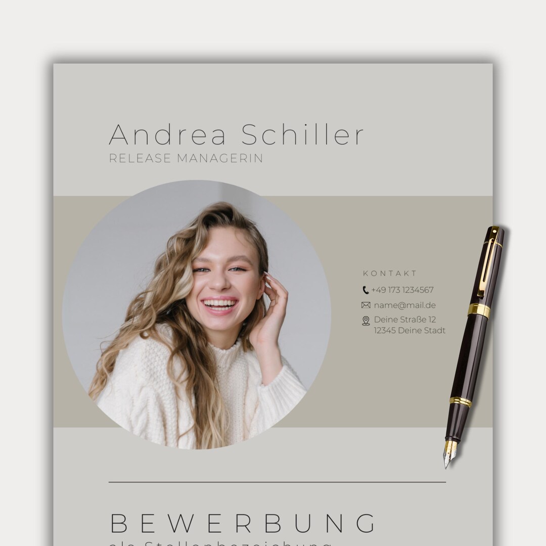 Application Template German CV Tabular Creative Cover Letter Modern ...