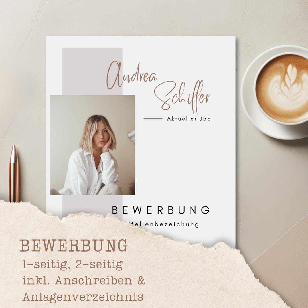 Application Template German CV Tabular Creative Cover Letter Modern ...