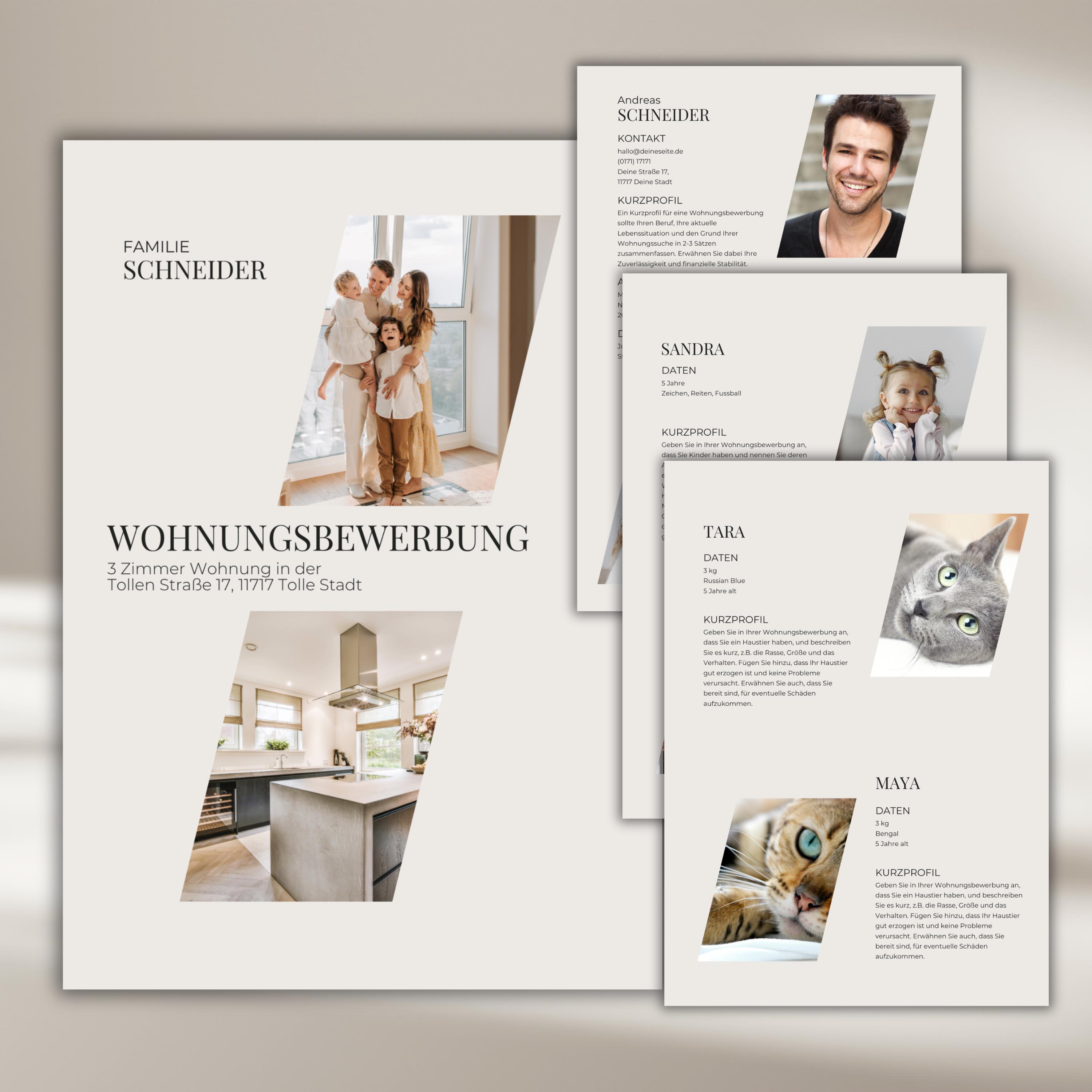 Modern Apartment Application Couple Canva Template Beige Short Profile ...