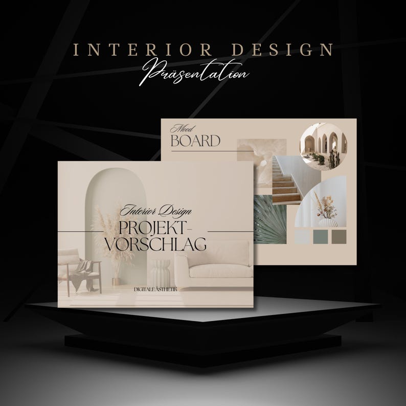 Interior Design Presentation Template Boho Mint Concept Mood Board ...