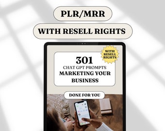 Done for You: PLR Chatgpt Prompts eBook, Private Label Rights, PLR Digital Products, OpenAI, MRR, Social Media Course