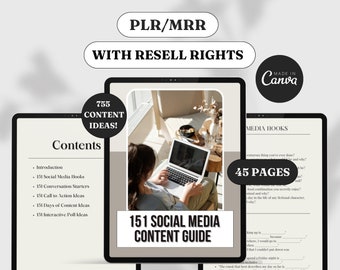 Done for You: Social Media Content Guide, PLR Digital Products Ebook, PLR Social Media Course, Guide with Master Resell Rights, MRR
