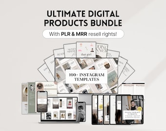 MRR & PLR Digital Product Bundle, Master Resell Rights, Editable on Canva, Digital DFY Templates, Ebooks, Journals, Planners, Social Media