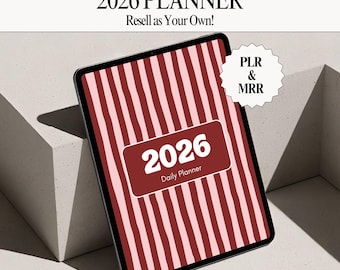 MRR PLR 2026 Planner, Aesthetic Editable Digital Canva Planner Template, Master Resell Rights, Mrr Digital Products to Resell, PLR Journal