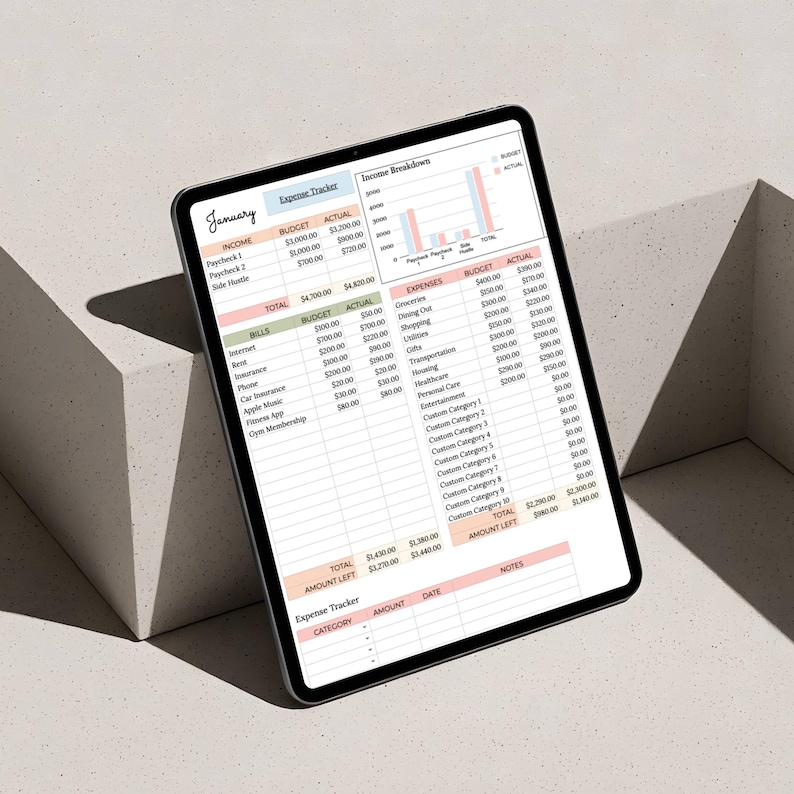 PLR-begrotingspreadsheet, PLR digitale producten, PLR-sjablonen, Google Spreadsheets, huismerkrechten, doorverkooprechten, Excel-jaarbudgetplanner afbeelding 7