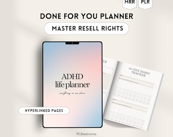 PLR ADHD Planner, Plr Planners, MRR Digital Planner, Plr Journal, Plr Digital Product, Dfy Content, Plr Notebook, Mrr Digital Products