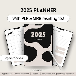 PLR 2025 Digitaler Planer, PLR Planer MRR Digitaler Planer Plr Digitales Produkt Plr Planer Canva Plr Notizbuch Mrr Digitales Produkt Plr Journal