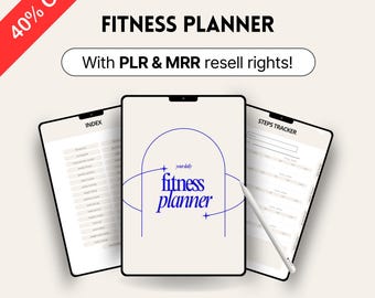 MRR Fitness Planner, Master Resell Rights, MRR Digital Canva Templates, PLR Digital Product, Workout/Exercise Planner, Health & Weight Loss
