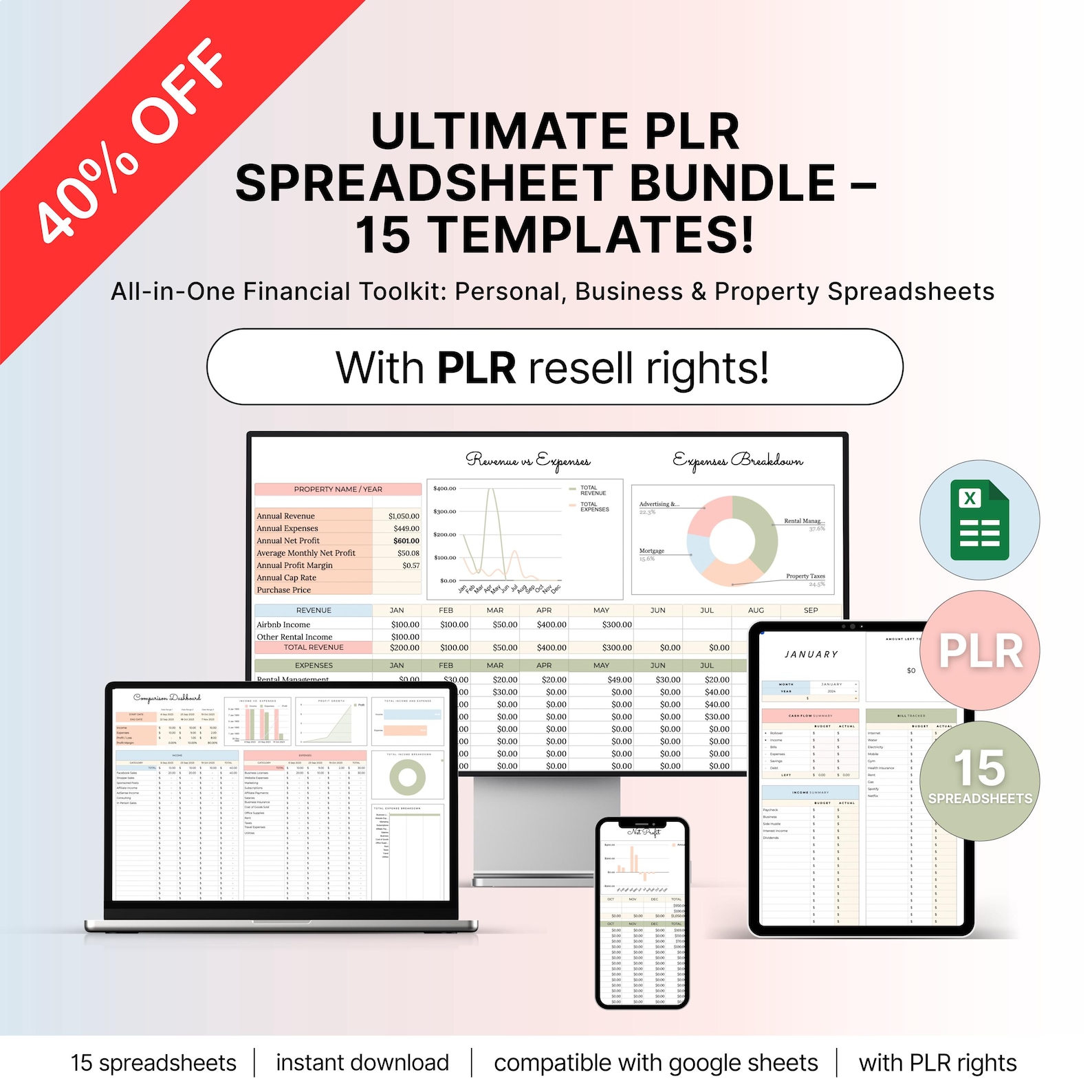 PLR Spreadsheet Bundle, PLR Digital Products Bundle, PLR Templates ...