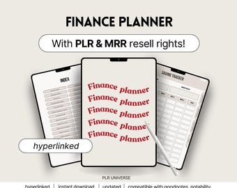 PLR Finance Planner, PLR Planner, MRR Digital Planner, Plr Digital Product, Plr Planner Canva, Plr Notebook, Mrr Digital Product Plr Journal