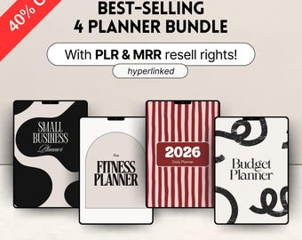 MRR & PLR Digital Planner Bundle | DFY Canva Templates | Aesthetic Daily Budget, Business, Fitness and 2026 Planner w/ Master Resell Rights
